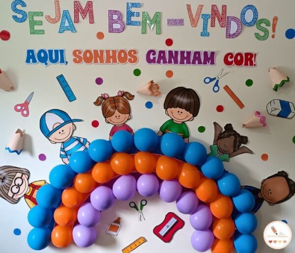 Painel de Boas-Vindas Arco-Íris