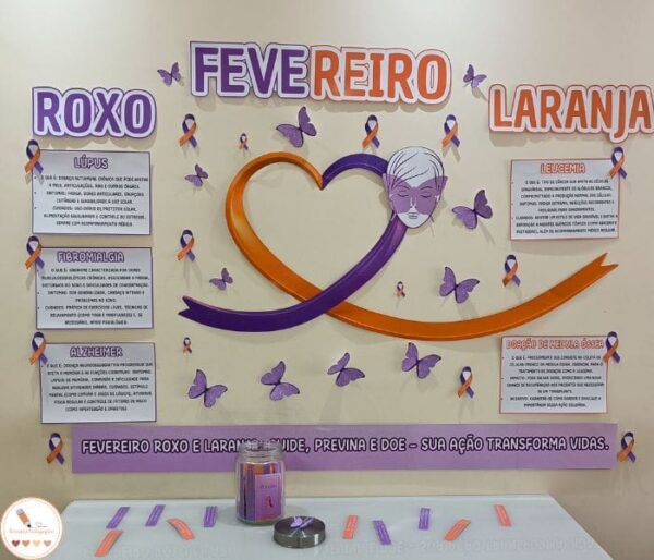 Kit Interativo Fevereiro Roxo e Laranja