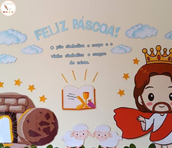 Painel + Carneirinho e Cartão – Páscoa Cristã - Imagem 2