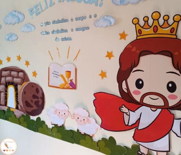 Painel + Carneirinho e Cartão – Páscoa Cristã