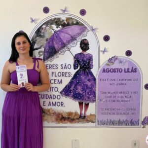 Painel Agosto Lilás – Campanha contra a Violência à Mulher