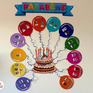 Mural Aniversariantes - Tema Cores