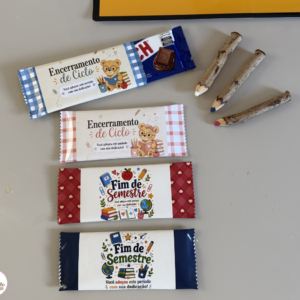 Kit Capinhas para Barra de Chocolate – Encerramento da Equipe