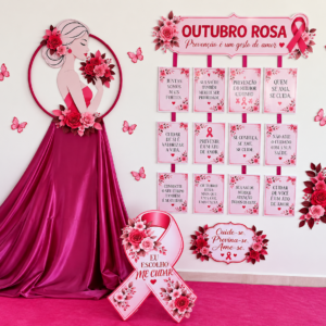 Kit Cenário Outubro Rosa – Prevenção é um Gesto de Amor