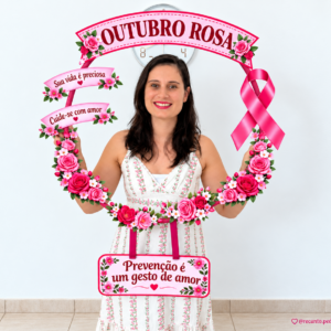 Bambolê para Fotos Outubro Rosa – Prevenção é um Gesto de Amor